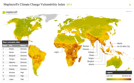 Maplecroft Climate Change Vulnerability Index, 2012