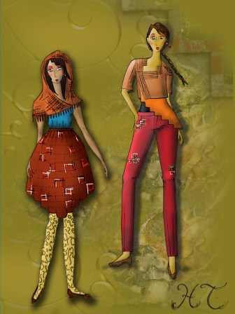 Drawn 2012 as design ideas for zero-waste collection