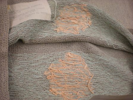 Detail of floral jacquard floating wefts on blouse; Owned by Mrs. Gertrude Remey 1931-1932