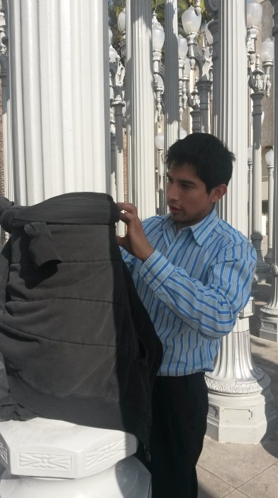 David's temporary transformation of lamp post, 2013