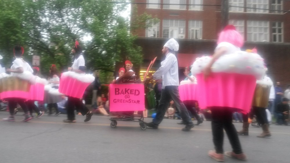 Greenstar Coop Cupcakes; Ithaca Festival Parade, 2014