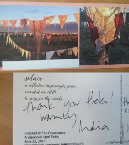 Solace postcard, 2015